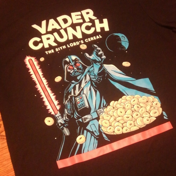 ✨Funko Pop Tee ⭐ Star Wars 🔥Darth Vader Crunch Shirt Medium 🖤 Cereal Sith 😈 - Picture 5 of 6